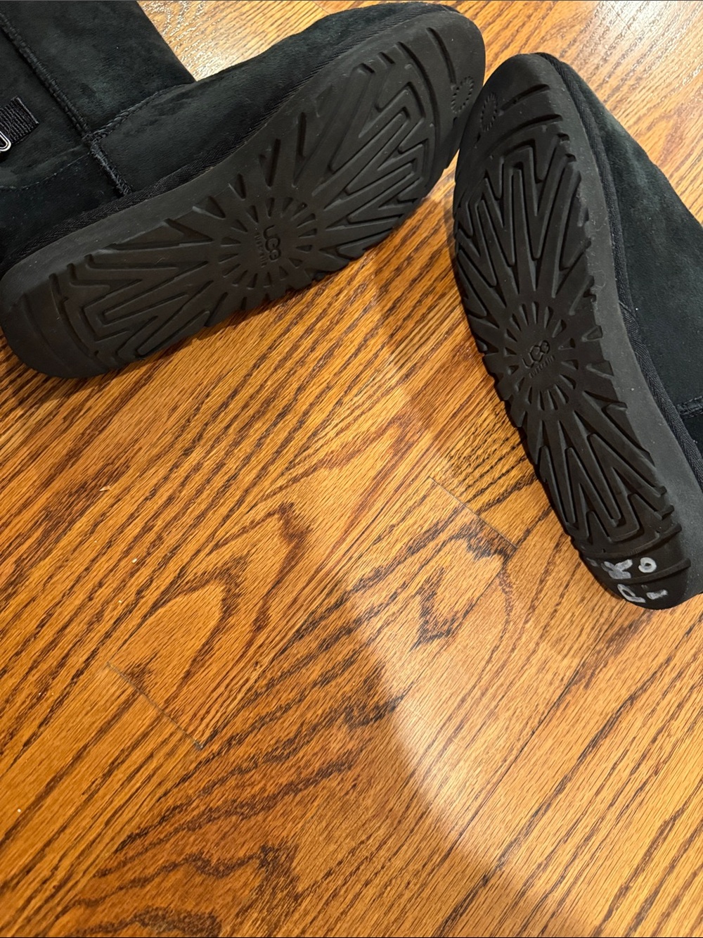 UGG Fairmont Black Shearling Buckle Short Boots size 6 - Picture 8 of 11